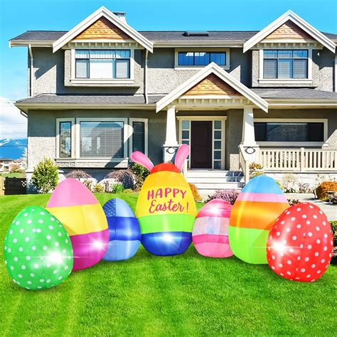 Amazon.com: Motionchic 12 Pcs Inflatable Easter Eggs Decorations 15 ...