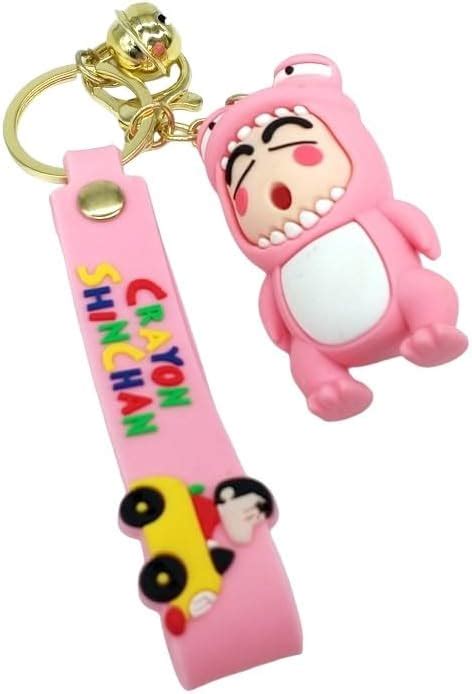KENMA Cute 3D Shinchan Wearing Pink Crocodile Outfit Keychain Lanyard ...