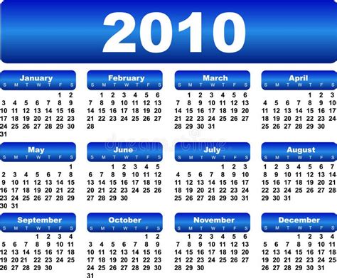2010日历 向量例证. 插画 包括有 新建, 日记帐, 商业, 蓝色, 年度, 月份, 设计, 月度, 艺术 - 10639545