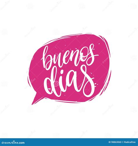 Vector Buenos Dias Calligraphy, Spanish Translation Of Good Morning ...