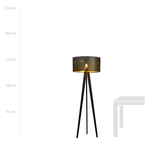 Skive black and gold 3-legged floor lamp with robust metal tube 1x E27 ...