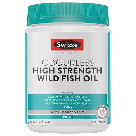 Swisse Fish Oil with 1500mg Omega 3 - 200 Capsules, One Capsule Per ...