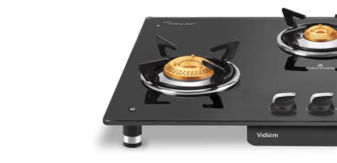 Buy Vidiem Air Silver 3 Burner Frameless Glass Cooktop Online