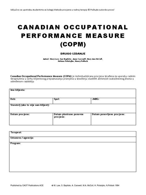Copm Assessment Forms 的图像结果