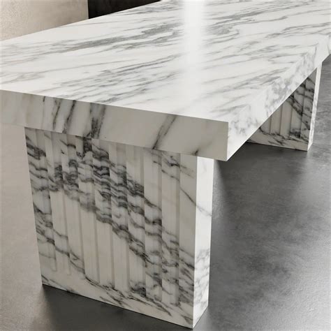 Serene White Marble Dining Table | Elsa Home And Beauty