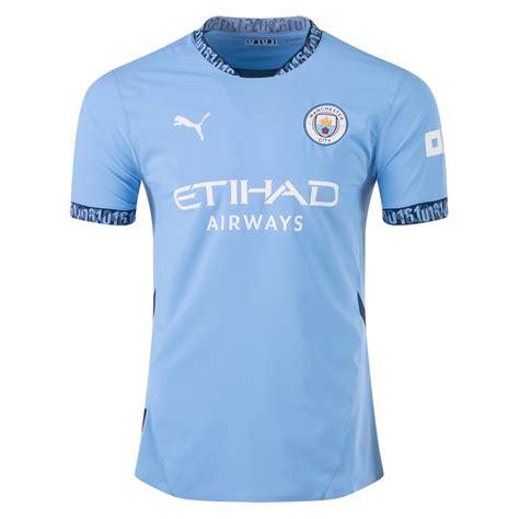 Puma Manchester City Authentic Home Jersey 24/25 (Team Light Blue/Mari ...