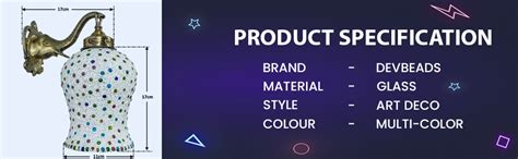 DEVBEADS Multi-Color Hurricane Elephant Trunk Wall Bracket Glass Mosaic ...