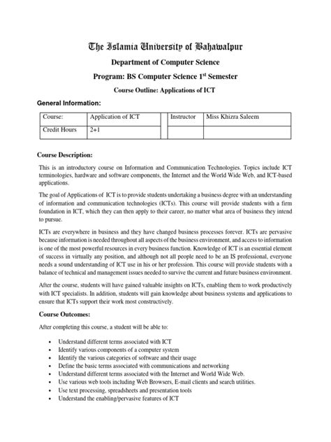 Image result for ICT Module Two Course Outline