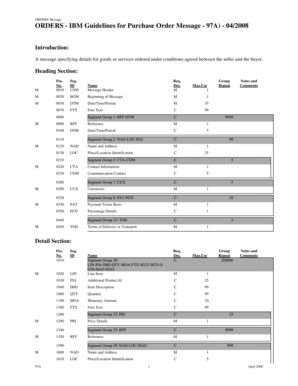 Fillable Online ORDERS - IBM Guidelines for Purchase Order Message ...