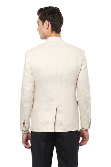Buy Men Beige Textured Slim Fit Formal Blazer Online - 235756 | Peter ...