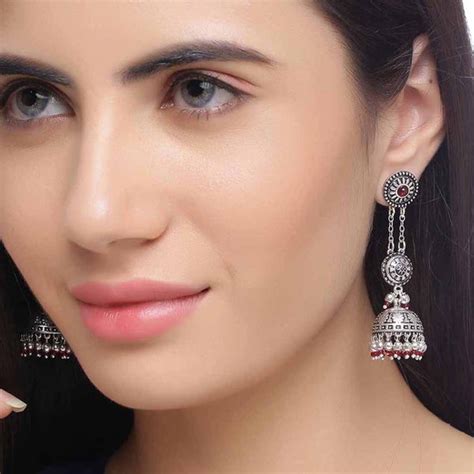 Abhira Layered Jhumka Drop Earrings – VOYLLA