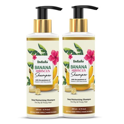 Buy Banana Shampoo for Dry Hair | Hibiscus Shampoo for Hair Growth | Indalo