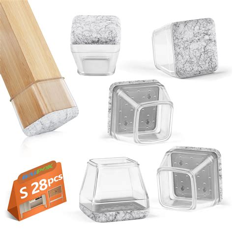28Pcs Square Chair Leg Floor Protectors with Wrapped Felt Bottom ...