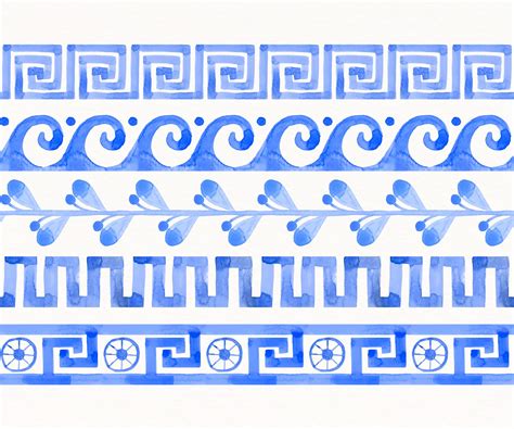 Greek Key Pattern in 2025 | Greek pattern, Greek paintings, Greece art