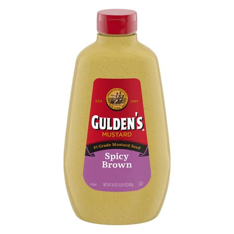 Gulden's Premium Spicy Brown Mustard, Versatile & Zesty, 24 oz ...