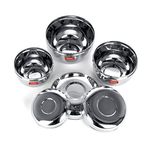 Sumeet Heavy Gauge Mirror Finish Apple Shape Storage Containers, Set o ...