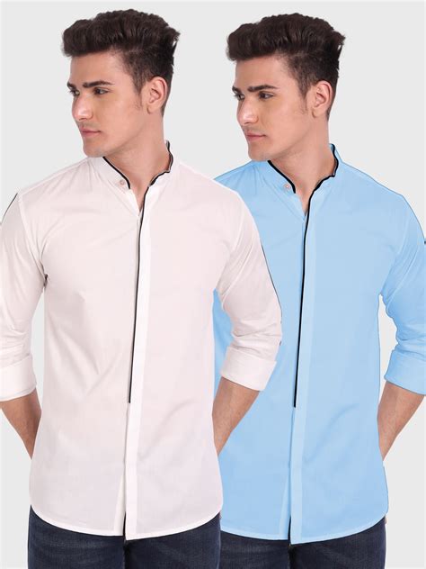 Mens Shoulder Piping Full Sleeve Shirt (Pack 2) – Vida Loca Fashion