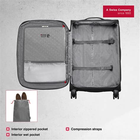 Wenger, Castic Medium Softside Case, Charcoal, 65 Litres, Swiss design