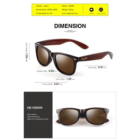 Buy grey jack Square Sunglasses Polarized Lens, Classic and Retro Style ...