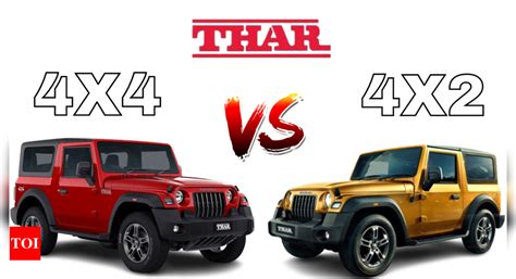 Mahindra Thar 4X2 Vs Mahindra Thar 4X4: Price and specs comparison ...