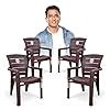 AVRO FURNITURE 9955 Plastic Chairs, Set of 4 Matt Pattern Plastic ...