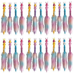 Gold Leaf 6-in-1 Color Plush Fluffy Pen, Multicolor Retractable ...