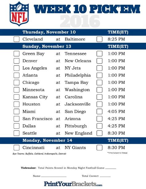 week 10 football picks