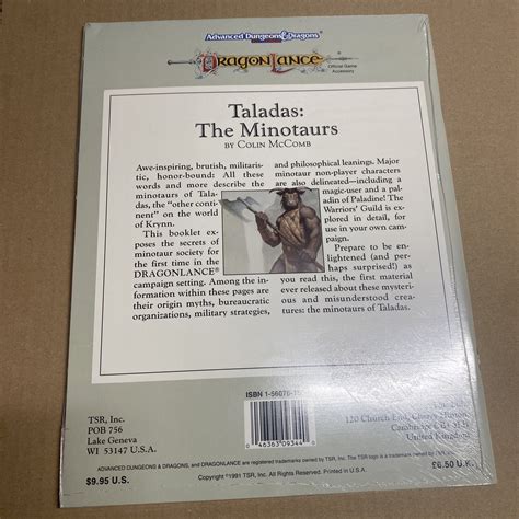AD&D Dragonlance Taladas The Minotaurs Advanced 2nd Edition D&D 9344 ...