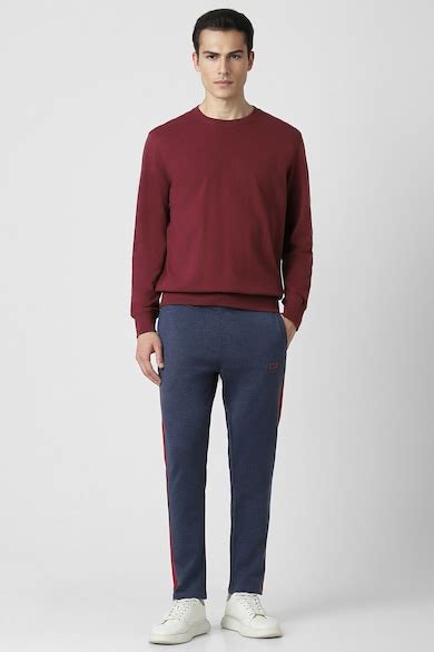 Buy Men NavyStripe Casual Track Pants Online - 39627172 | Peter England