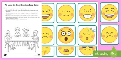 😊 All About Me Emoji Emotions Snap Game | Primary Resources