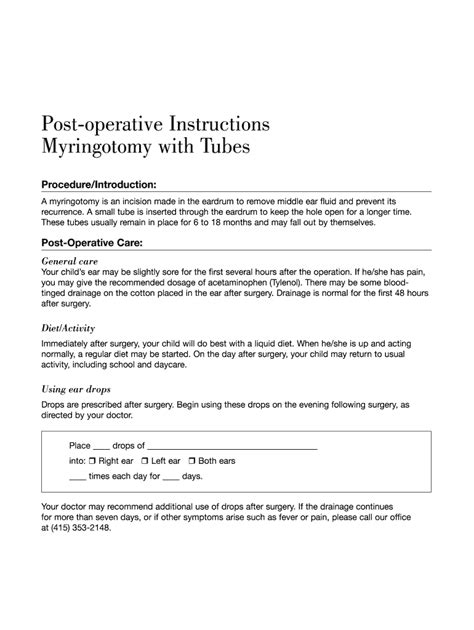 Fillable Online Myringotomy with Tubes Fax Email Print - pdfFiller