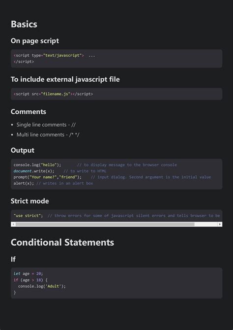 Image result for JavaScript Code Sheet