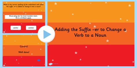 Making a Noun by Adding the Suffix er to a Verb SPaG PowerPoint