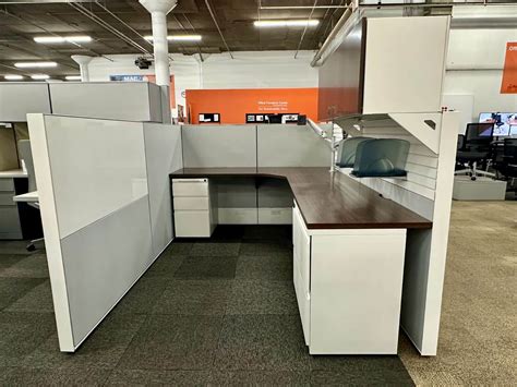 Used Benching Workstations - Haworth Compose 6x8 Used Office Cubicles