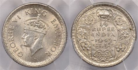Collectible Coin India British 1942 C 1 4 Rupee Pcgs | Desertcart INDIA
