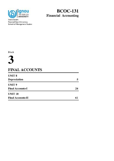 Final Accounts - Lecture Notes BCOC: Units 8, 9, 10 Insights - Studocu