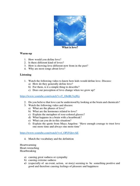 What Is Love - Lesson Plan | PDF | Romance (Love) | Love