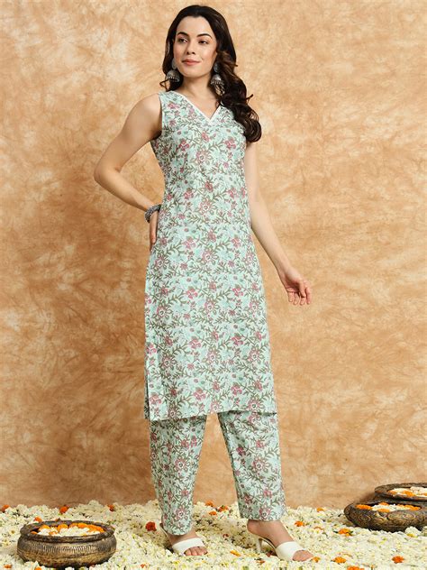 Women Printed Cotton Suit Set – divinationclothing