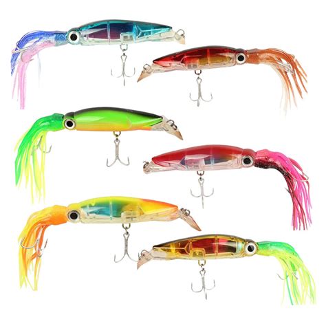 COMBR Semitransparent Squid Design Fishing Lure Tackle Hook Bait 24X3 ...