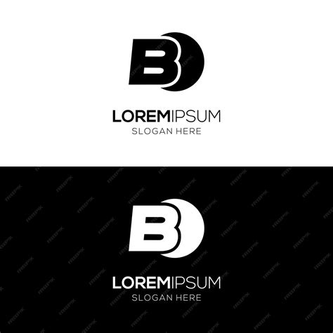 Premium Vector | Black and white logo for company name letter b