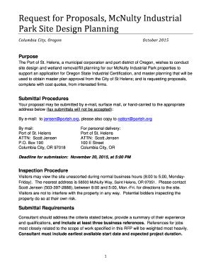 Fillable Online portsh Request for Proposals McNulty Industrial Park ...
