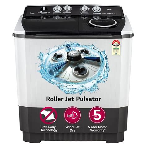 LG 9.5 kg 5 Star Semi-Automatic Top Load Washing Machine (P955ASGAZ, D ...
