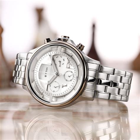Buy Online Titan Grandmaster White Dial Quartz Multifunction Stainless ...