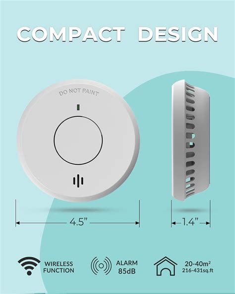 Buy Ecoey Smoke Alarm, Wireless Interconnectable Fire Alarms with Self ...