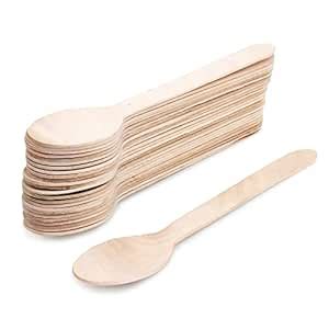 KSI Disposal Wooden Spoon for Eating 100% Biodegradable Spoon Eco ...