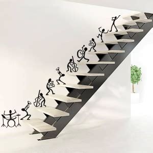 StickMe 120 cm Happy Music Band - Doodle - Set Of 10 Stair Wall ...