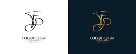 Initial f and p logo design with elegant and minimalist gold ...