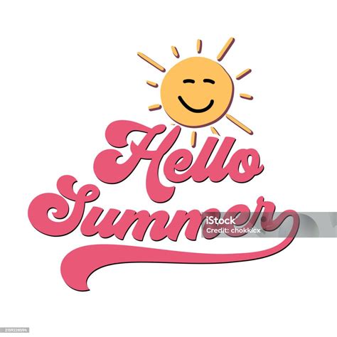 Ilustración de Hello Summer Clip Art y más Vectores Libres de Derechos ...