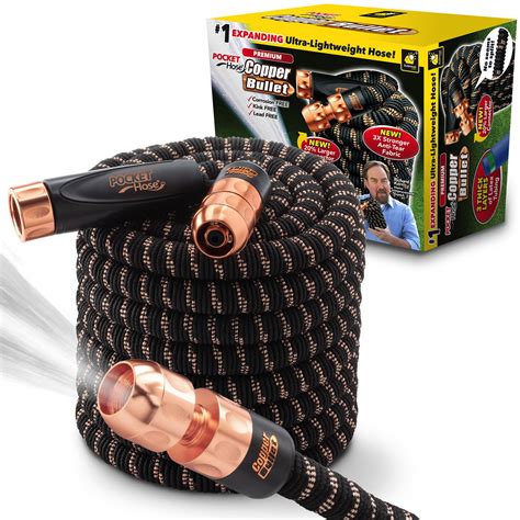 Pocket Hose AS-SEEN-ON-TV, Copper Bullet 75 Ft Expandable Garden Hose ...