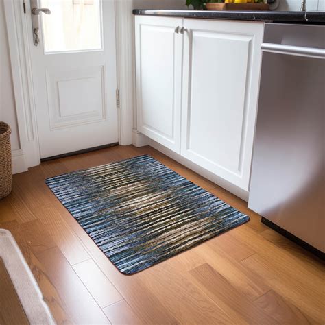 Addison Rugs Chantille Indoor/Outdoor Traditional Stripes Blue Washable ...